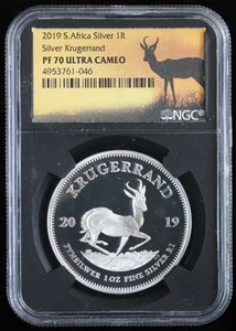 2019 South Africa 1 oz Silver Proof Krugerrand NGC PF 70 UC | PR - Picture 1 of 2