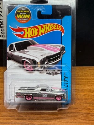 Walmart #5 2015 Hot Wheels Zamac HW City '71 El Camino en protector Foto 1 de 4