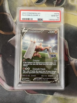 Conkeldurr V (Alternate Full Art) 074/078 Pokémon GO Holo PSA 10 - Image 1 of 2