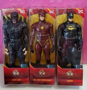 (3) 2022 Spin Master DC Flash Movie 12" Batman, Flash Young Barry & Dark Flash - Picture 1 of 8