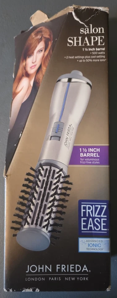 Caja dañada John Frieda Frizz Ease Salón Forma 1.5 Iónico Aire Caliente Cepillo de Pelo 500W Foto 1 de 3