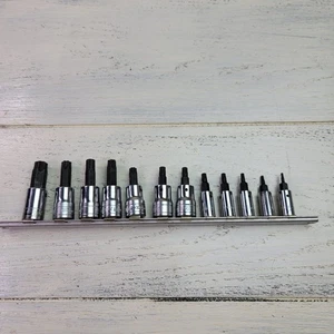 Vintage SNAP ON 12 PIECE TORX TTX 1/4 + 3/8 IN. DR SOCKET DRIVER SET LOT T8-T55  - Foto 1 di 7