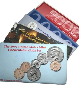 Set of 5 US MINT Uncirculated Coin Sets 1994, 1995, 1998, 2000, 2002 OGP - Image 1 of 3