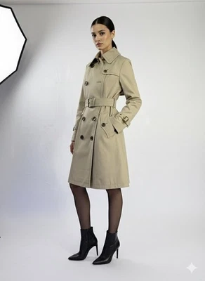 Gabardina BURBERRY BLUE LABEL 36 Forro de lana a cuadros Nova con cinturón rosa Japón Foto 1 de 4