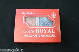 TWIN SEALED DECKS PLASTIC PLAYING CARDS RED & BLUE DECK WASHABLE 85mm x 55mm - Picture 1 of 4