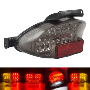 Smoke Chrome LED Integrated Tail Turn Signal Light For SUZUKI GSX-R 600 750 1000 - Picture 1 of 12