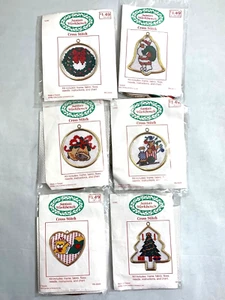 Santa’s Workbench Christmas Cross Stitch Kits w/Frames Vintage 1988 Lot of 6 C1 - Picture 1 of 7