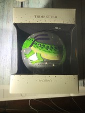 Big Dillard's Trimsetter CHRISTMAS TREE ORNAMENT Glass Silver with Alligator 4"