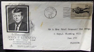 US envelope with image of John F. Kennedy and SC #1242 5¢ stamp Houston, 1964. - Image 1 of 2