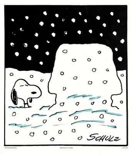 MONDE Erdnüsse ""Snoopy in Snow"" Charlie Brown Charles Schulz Kunstdruck Poster 170 - Bild 1 von 1