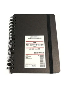 MUJI Papel de Alta Calidad Doble Anillo Notebook Cierre de Goma A6 80 Hojas 6 mm - Imagen 1 de 3
