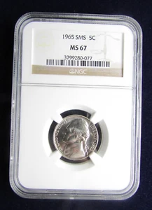 1965 - SMS SC Jefferson Nickel NGC MS67 - Picture 1 of 2