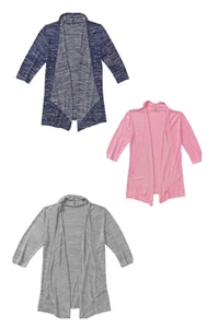 New Faded Glory Girls Flyaway Cardigan Blue Pink Grey Top Sweater sizes XS S M - Picture 1 of 7