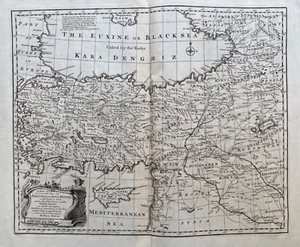 Antike Landkarte von 1747; Anatolien oder Kleinasien von Eman. Bowen - Bild 1 von 6