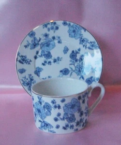 graces teaware Blue Floral Cup and Saucer NWT teacup coffee chinoiserie chinois - Picture 1 of 3