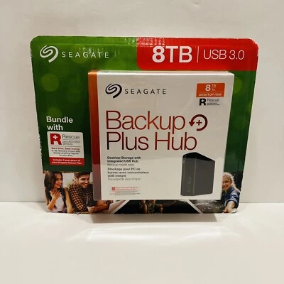 SEAGATE BACKUP PLUS HUB 8TB Ext Hard Disk Drive HDD USB Host DesktopStorage NEW! - Image 1 of 4