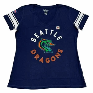 G-III 4Her Carl Banks SEATTLE DRAGONS Blue T-Shirt XL Short Sleeve V-Neck NWOT - Picture 1 of 12