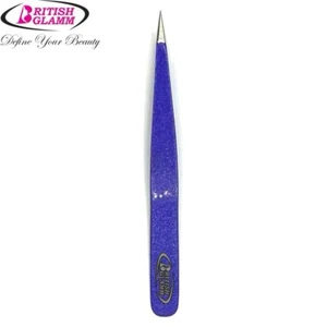 PURPLE BEAUTY FACIAL EYEBROW HAIR REMOVING FINE POINTED CRAFT BEADING TWEEZERS - Picture 1 of 2