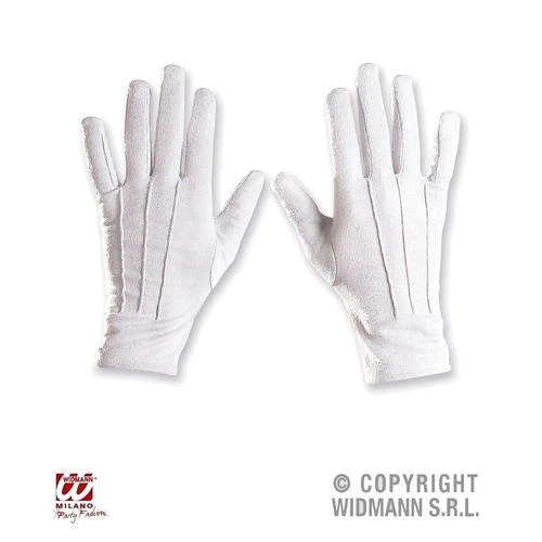 Handschuhe weiss L mit Biesen - Kostüm Zubehör - Widmann® - Bild 1 von 1