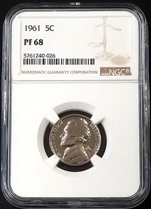 1961 Proof Jefferson Nickel certified PF 68 by NGC! - Picture 1 of 4