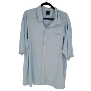 Nike golf mens XL light blue button up short sleeve dri fit collared shirt - Picture 1 of 12