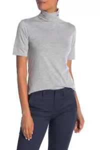 E072 NWT VINCE TURTLENECK SHORT SLEEVE WOMEN TEE SIZE XS $145 - Picture 1 of 2