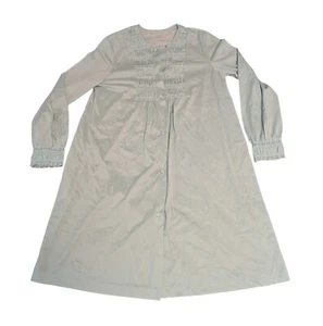Vintage Gossard Artemis Satin Blue Double Chiffon Peignoir Robe Nightgown Medium - Picture 1 of 8