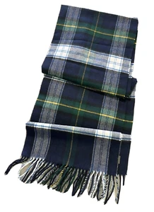 Scotland Made 100% Cashmere Plaid Fringe Hem Scarf   - Picture 1 of 8