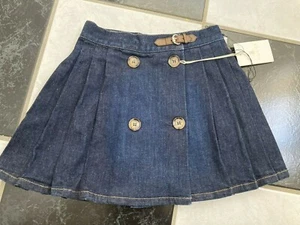 NWT 100% AUTH Gucci Kids Pleated Blue Denim Skirt 356342  - Picture 1 of 8