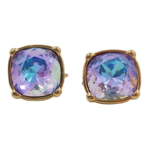 Pendientes de clip de cristal Swarovski AB piedra facetada joyería vintage declaración - Imagen 1 de 6