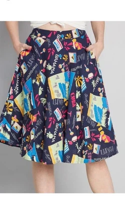 ModCloth Skirt Womens Size XL Just This Sway AOP Midi Skirt NEW NWT - Image 1 of 4