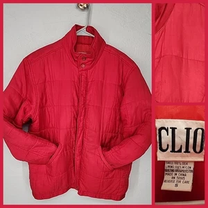Vintage 100% Seide rot Steppjacke Retro 80er Streetwear | Clio Small - Bild 1 von 9