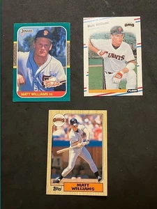 3 CARD LOT 1987 Topps Traded, DONRUSS ROOKIES,88 FLEER Matt Williams #(RC) - Picture 1 of 2