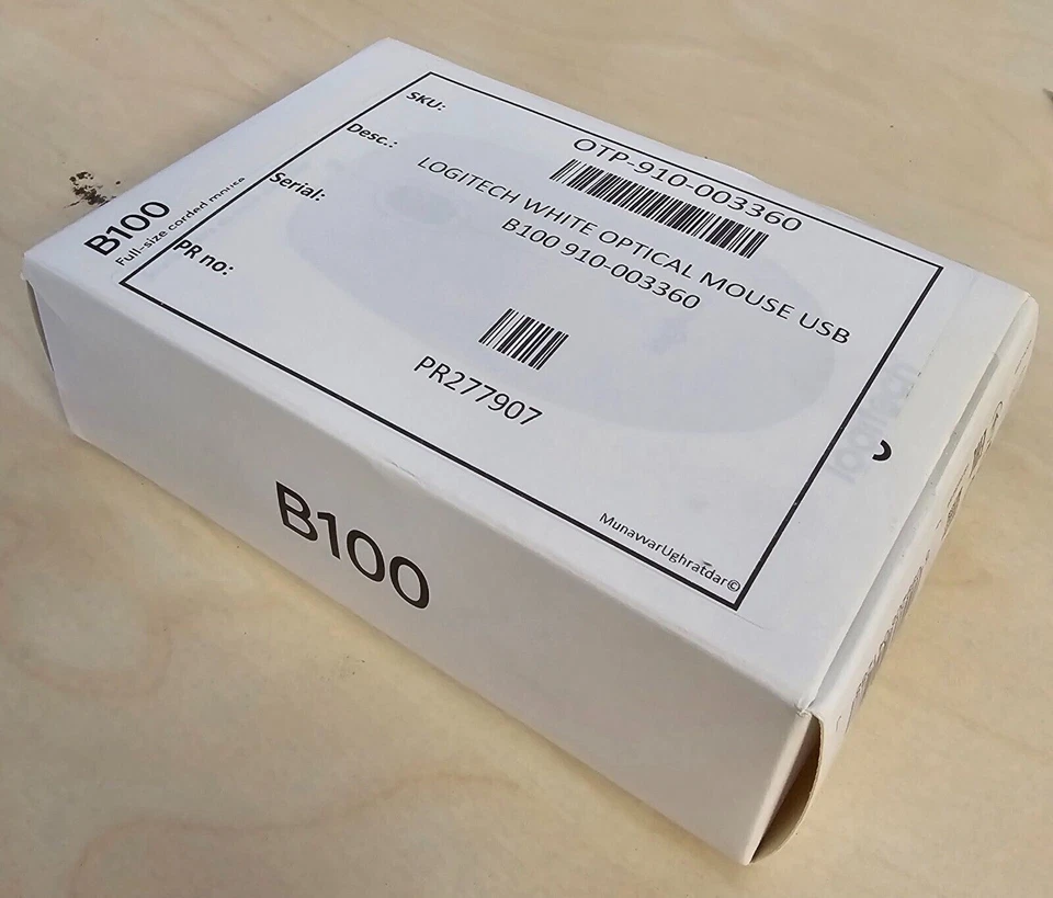 Logitech B100 Optical Mouse USB 910-003360   Ref00260 - Image 1 of 1