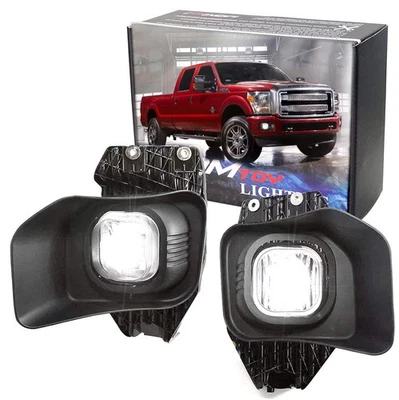 Kit completo de faros antiniebla con luces LED blancas, cableado, biseles para Ford F250 2011-16 Foto 1 de 4