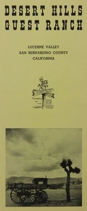 Vintage Dude Ranch Desert Hills San Bernardino County CA Reiseprospekt 60er Jahre - Bild 1 von 4
