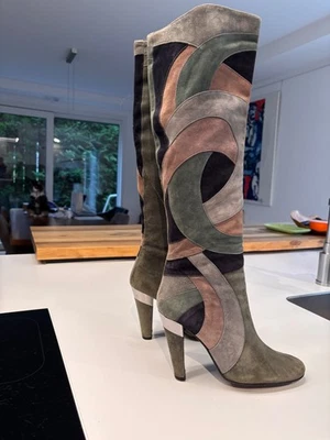 ALDO STIEFEL PATCHWORK 70er MEGA DIE SCHÖNSTEN!!  GR 37 Schwarz NP 259EUR - Bild 1 von 4