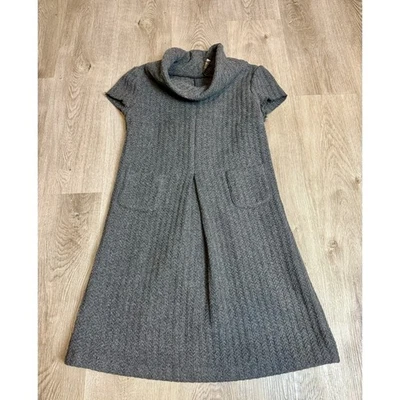 MILK & HONEY LONDON Gray Textured Knit Cowl Neck Short Sleeve A-Line Dress - Image 1 of 4