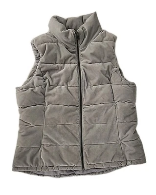 Chaleco acolchado de terciopelo ZeroXposur XL gris paloma cremallera completa cónico nuevo sin etiquetas regalo Foto 1 de 4