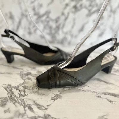 Salto Easy Street Feminino 7,5W Preto Salto Gatinho Couro Sintético Largo - Imagem 1 de 4