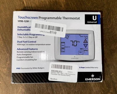 Emerson 1F95-1291 7-Day Touchscreen Thermostat with Humidity Control - Image 1 of 4