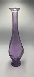 Pier 1 Imports Glass Purple Amethyst Vase Bottle Square Spain MCM 17.5” READ - Picture 1 of 6