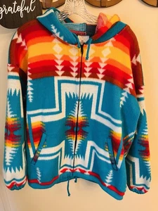 Camptex maglione lana blu azteco coperta giacca sud-ovest adulto M felpa con cappuccio - Foto 1 di 3