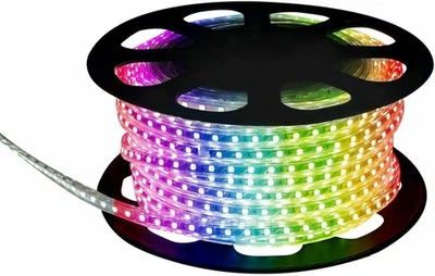 Striscia LED 230 V IP68 SMD 5050 25 M RGB per Illuminazione Decorativa, Esterna  - Immagine 1 di 4