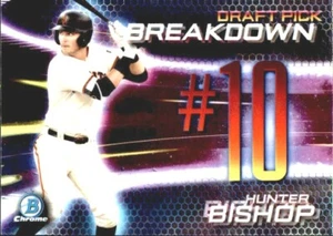 Hunter Bishop 2019 Bowman cromo draft pick desglose #10 gigantes BSB-HB - Imagen 1 de 2