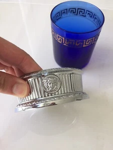 ONE Original Used VERSACE home bathroom PLATINUM BEAKER TOOTHBRUSH HOLDER - Picture 1 of 6