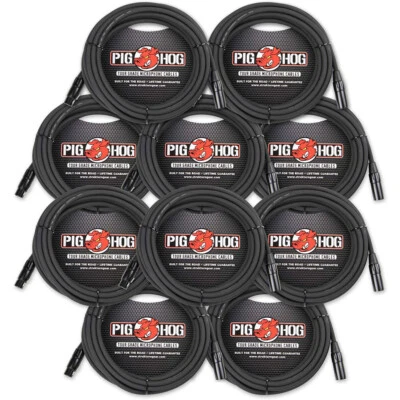 Pig Hog PHM25 25' ft XLR 8mm Tour Grade Mic Cable (10-Pack) - Image 1 of 2