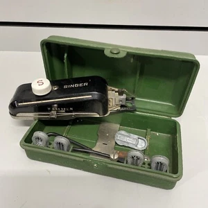 SINGER Sewing Machine Buttonholer Green Case 1940's - Picture 1 of 10