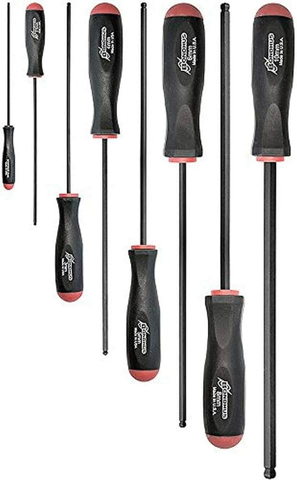 Bondhus BSX8ML 8 Piece Extra Long Ball Ended Hexagon Key Screwdriver Set 2-10mm - Image 1 of 1