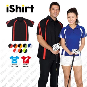 MENS POLO SHIRT 100% POLYESTER COOL BEST BREATHABLE SIDE PANEL POLO TOP - Picture 1 of 13